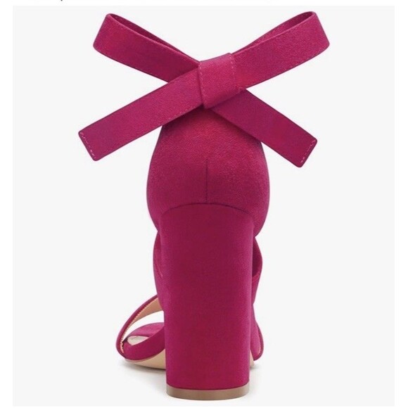 Carcuume Women’s Purple Pink Suede Strappy Ankle Wrap High Heel Shoes Size 9 - Picture 8 of 14